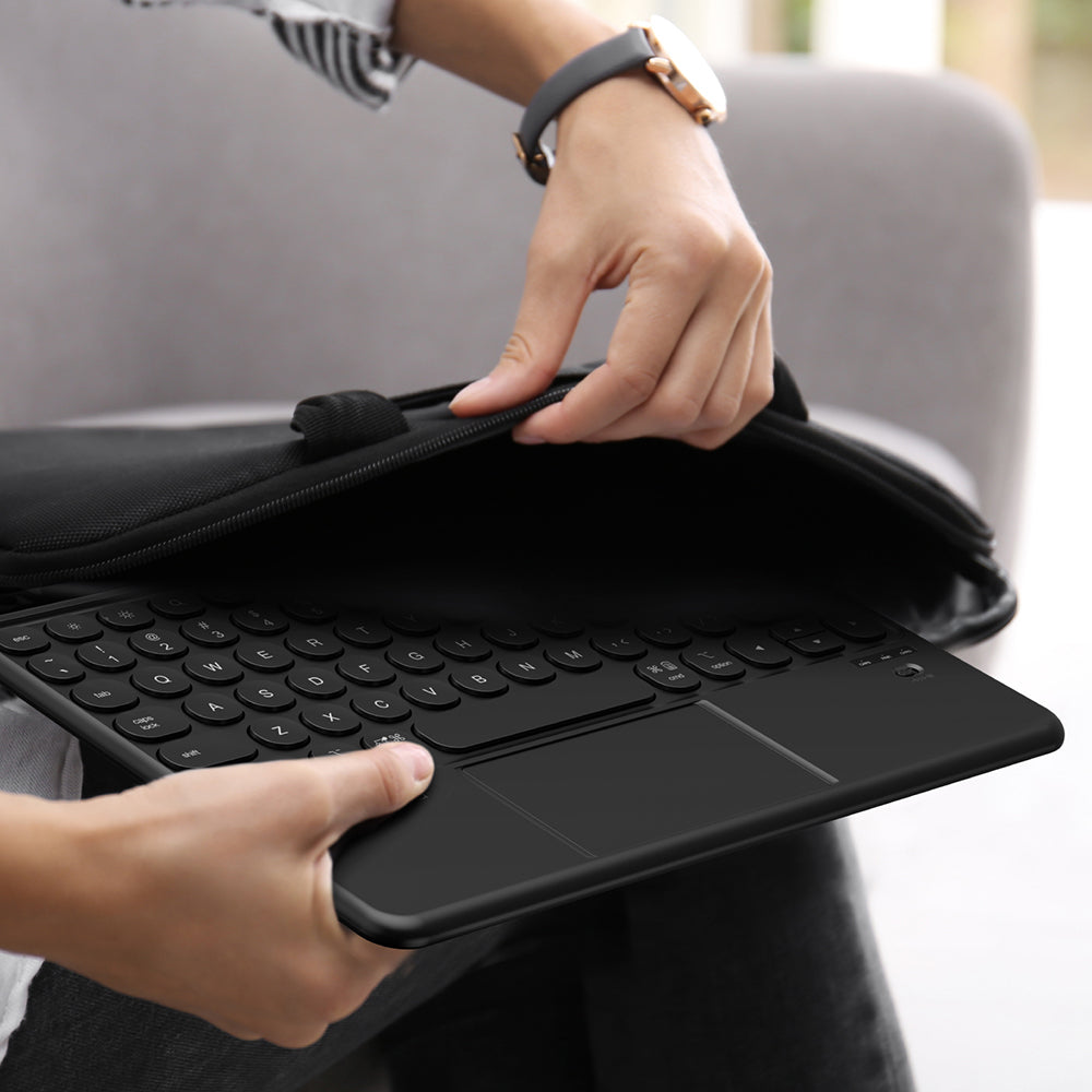Apple iPad Air 13 2025 M3 Amazingthing Minimal KeyLite Combo Klavyeli Standlı Kılıf Siyah