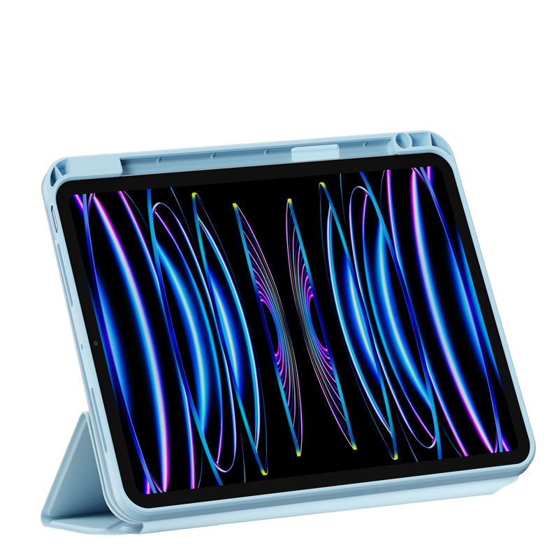 iPad Pro 11 2020 (2.Nesil) Wiwu 360° Dönebilen Standlı Magnetik Koruyucu Tablet Kılıfı Mavi Açık