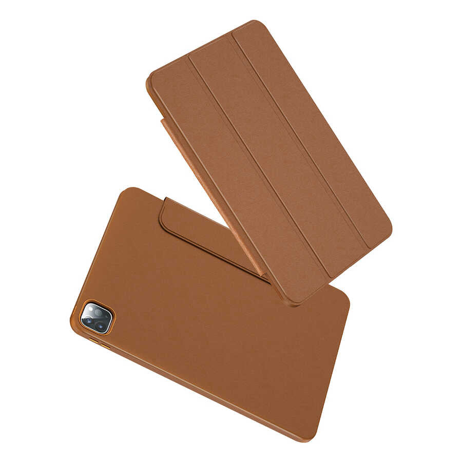 iPad Pro 11 2020 (2.Nesil) Wiwu Ayrılabilen Magnetik Standlı Tablet Kılıfı Kahverengi