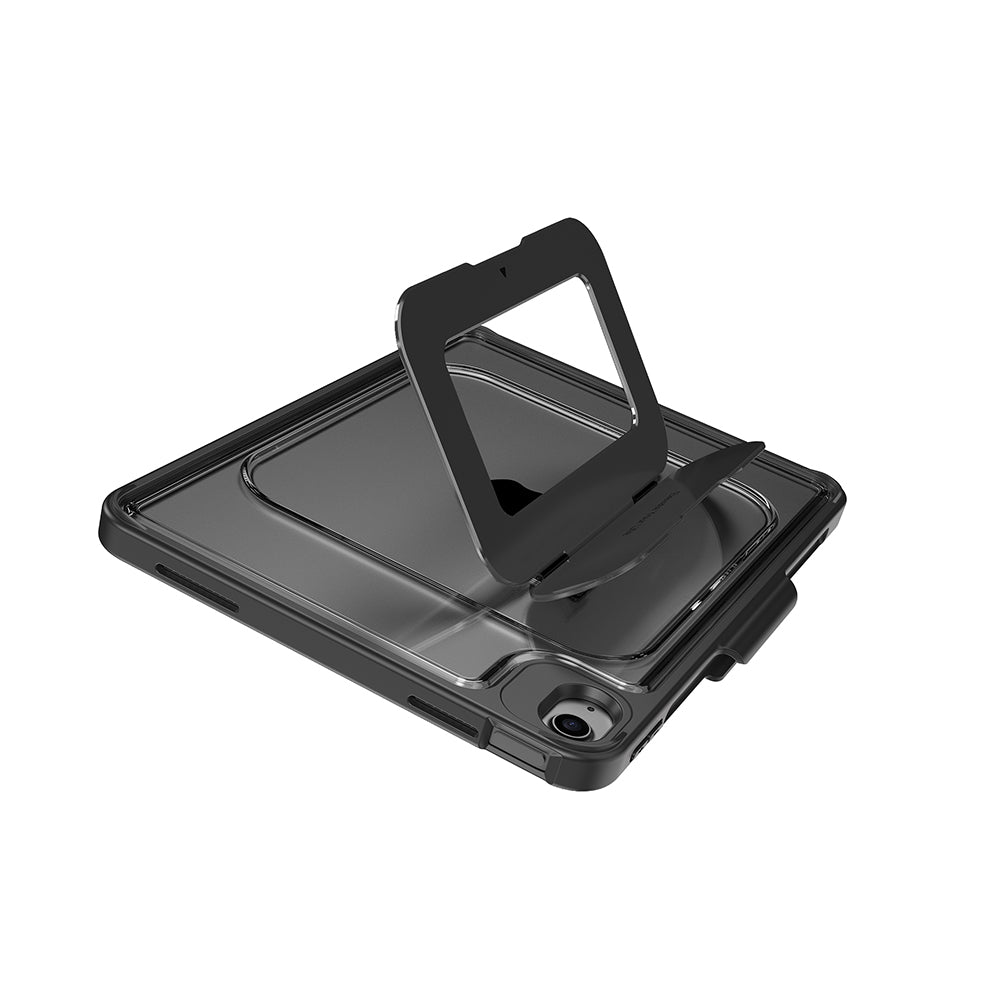 Apple iPad Pro 11 2021 (3.Nesil) Mutural AlloyKick Serisi Kalem Bölmeli Alüminyum Standlı Tablet Kılıfı Siyah