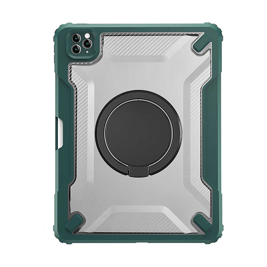 iPad Pro 11 2021 (3.Nesil) Wiwu Mecha Dönebilen Standlı Tablet Kılıfı Yeşil