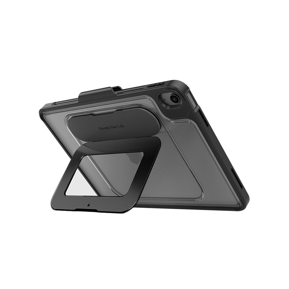 Apple iPad Pro 11 2022 M2 Mutural AlloyKick Serisi Kalem Bölmeli Alüminyum Standlı Tablet Kılıfı Siyah
