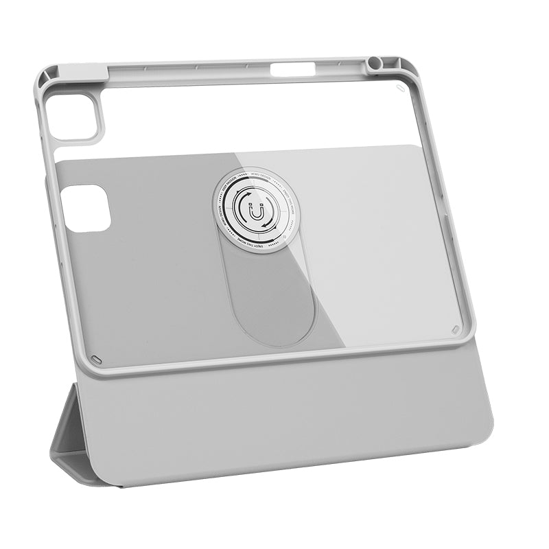 iPad Pro 11 2024 Wiwu 360° Dönebilen Standlı Magnetik Koruyucu Tablet Kılıfı Gri