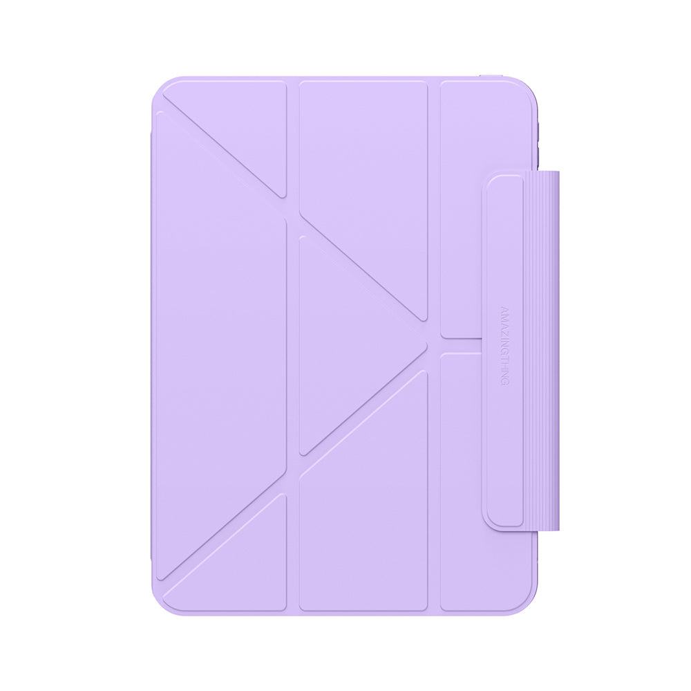 Apple iPad Pro 11 2025 M5 Amazingthing Minimal Mag Katlanabilir Standlı Kalem Bölmeli Kılıf Mor