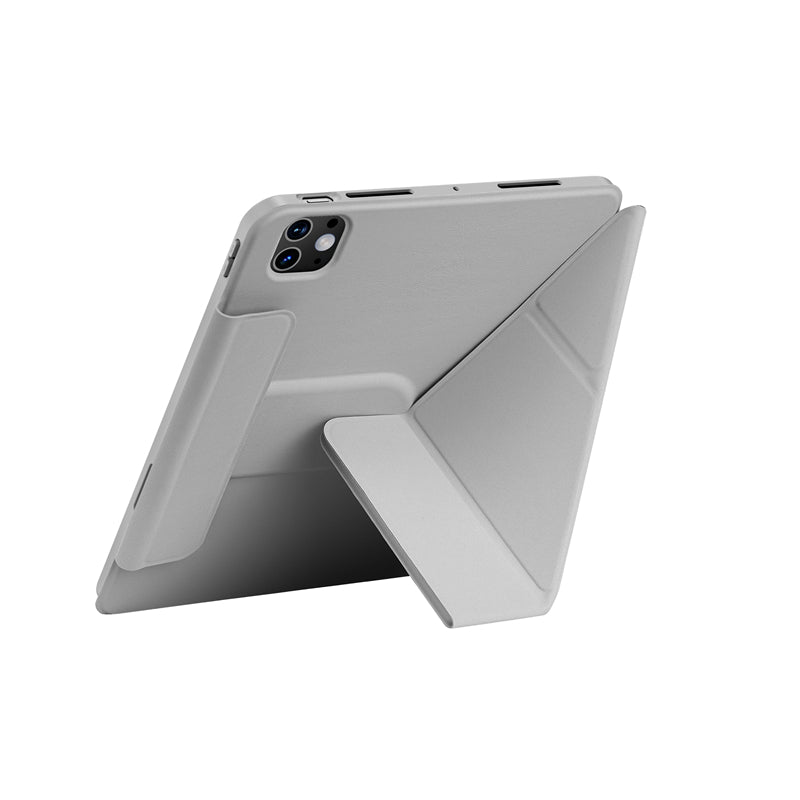 Apple iPad Pro 11 2025 M5 Wiwu 360° Dönebilen Standlı Magnetik Koruyucu Tablet Kılıfı Gri