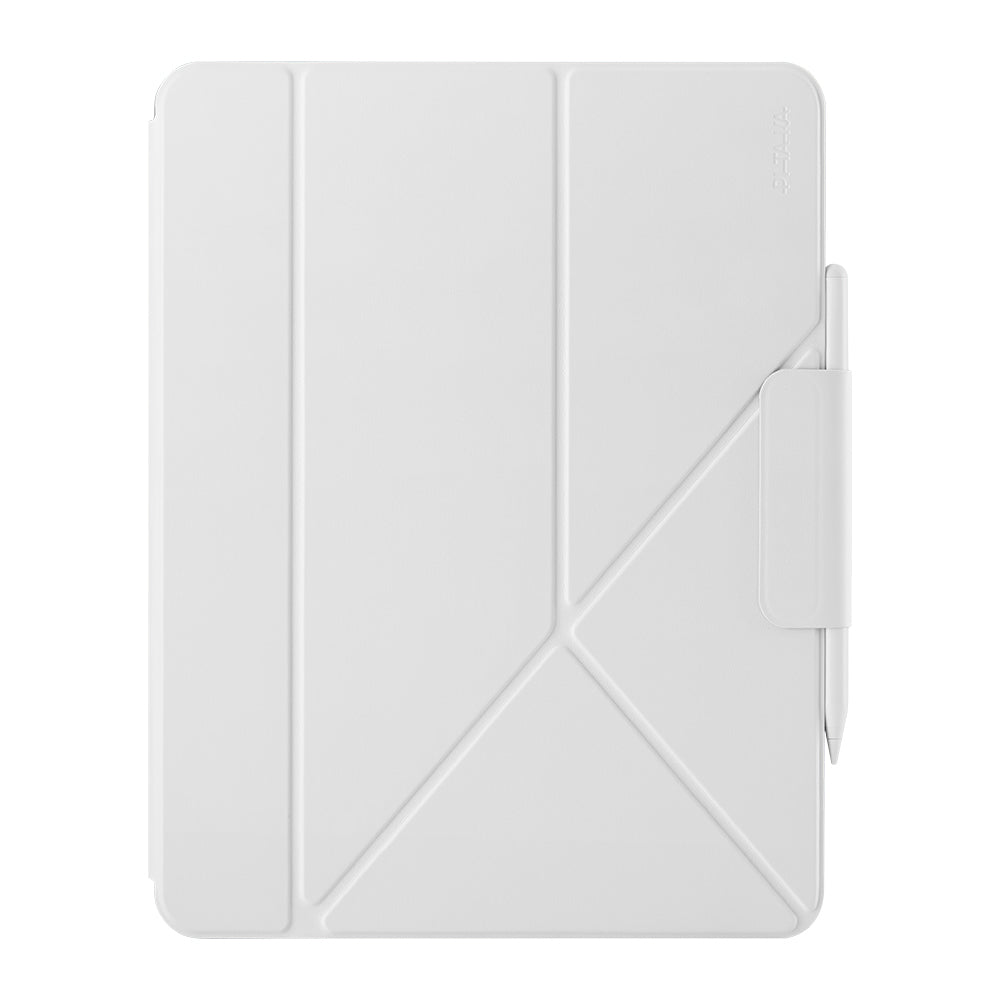 Apple iPad Pro 13 2024 Pitaka Folio 3 Kalem Bölmeli Standlı Kılıf Beyaz