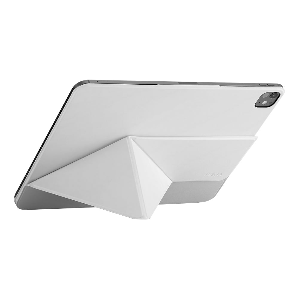 Apple iPad Pro 13 2024 Pitaka Folio 3 Kalem Bölmeli Standlı Kılıf Beyaz