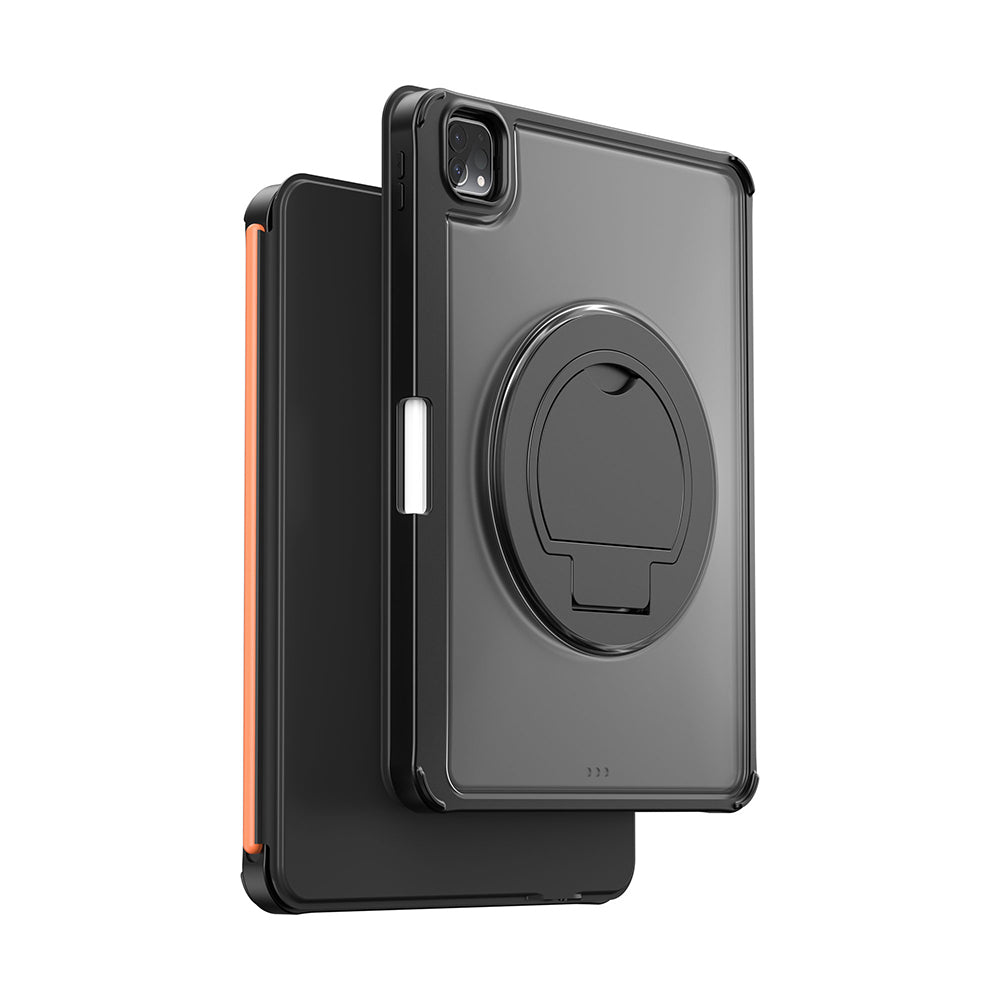 Apple iPad Pro 13 2024 Wiwu MK-007 Combo Pro Kalem Bölmeli Klavyeli Standlı Kılıf Siyah