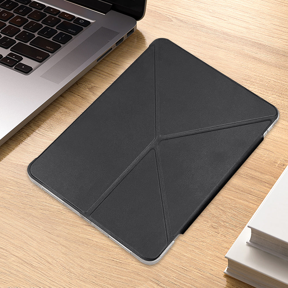 Apple iPad Pro 13 2025 M5 Raptic Clear Folio Airbagli Şeffaf Kapaklı Katlanabilir Standlı Kılıf Siyah