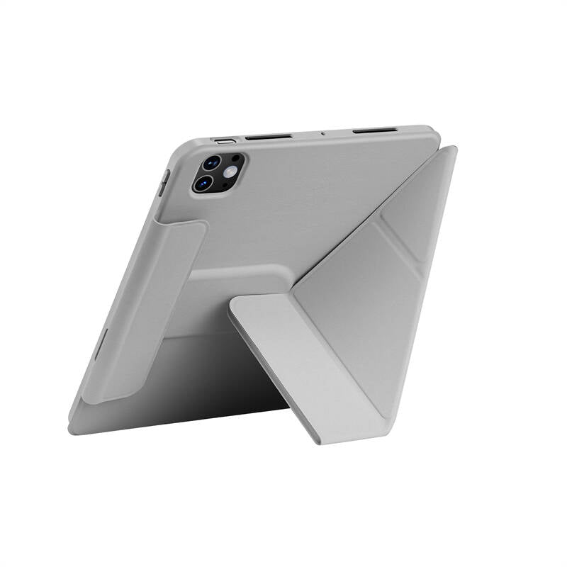 Apple iPad Pro 13 2025 M5 Wiwu 360° Dönebilen Standlı Magnetik Koruyucu Tablet Kılıfı Gri