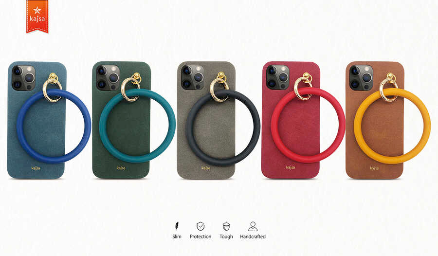 iPhone 12 Kılıf Kajsa Splendid Serisi Morandi Ring Kılıf Yeşil