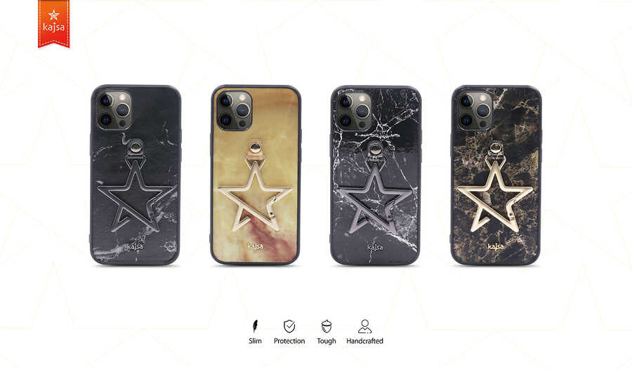 iPhone 12 Kılıf Kajsa Starry Serisi Marble Kılıf NO2