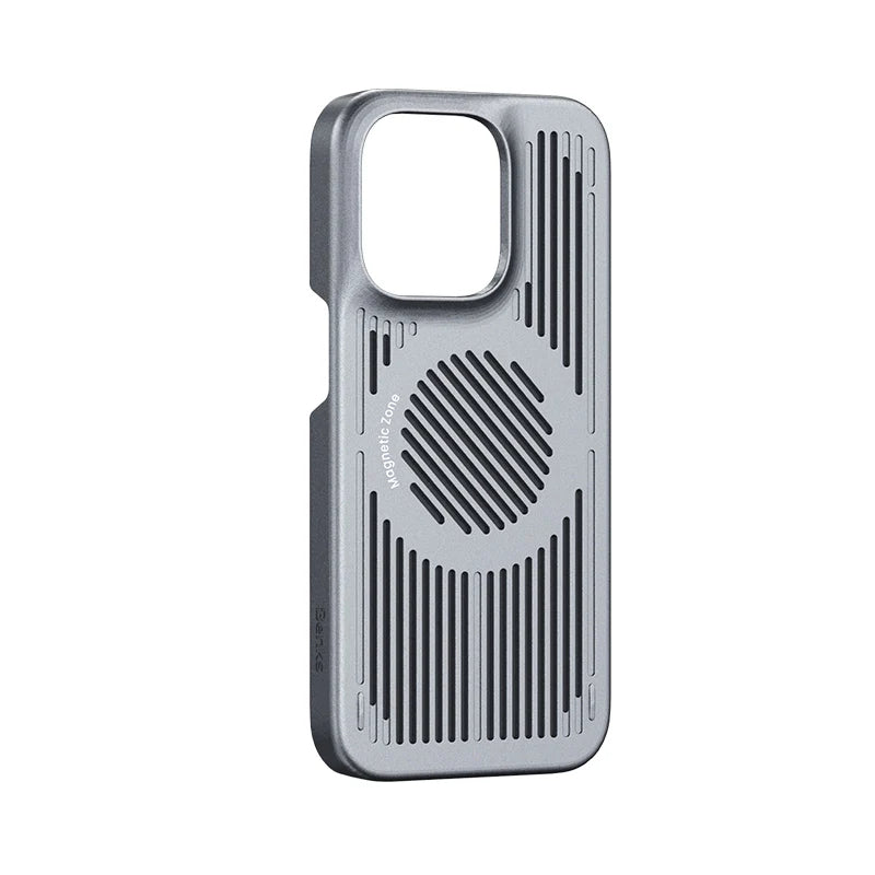 Apple iPhone 12 Kılıf M-safe Şarj Özellikli Soğutucu Benks Biliz Kapak Gri