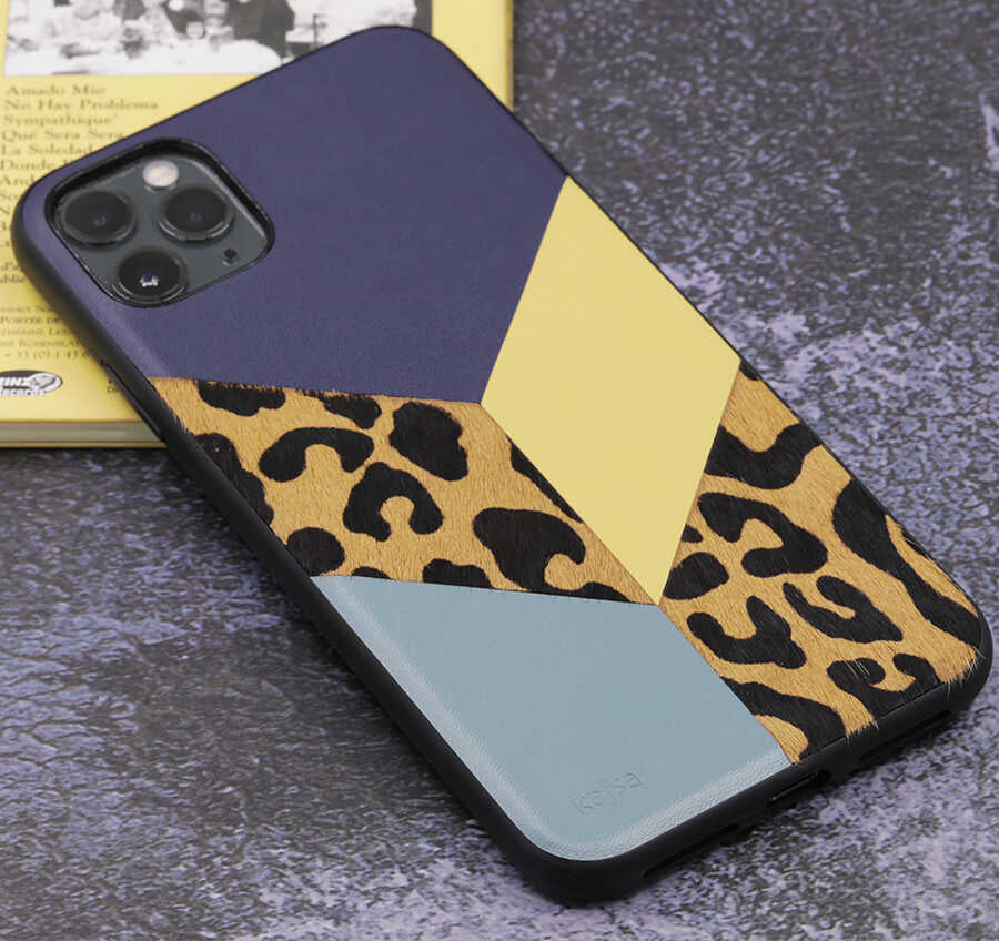 iPhone 12 Pro Kılıf Kajsa Glamorous Serisi Leopard Combo Kılıf Kırmızı