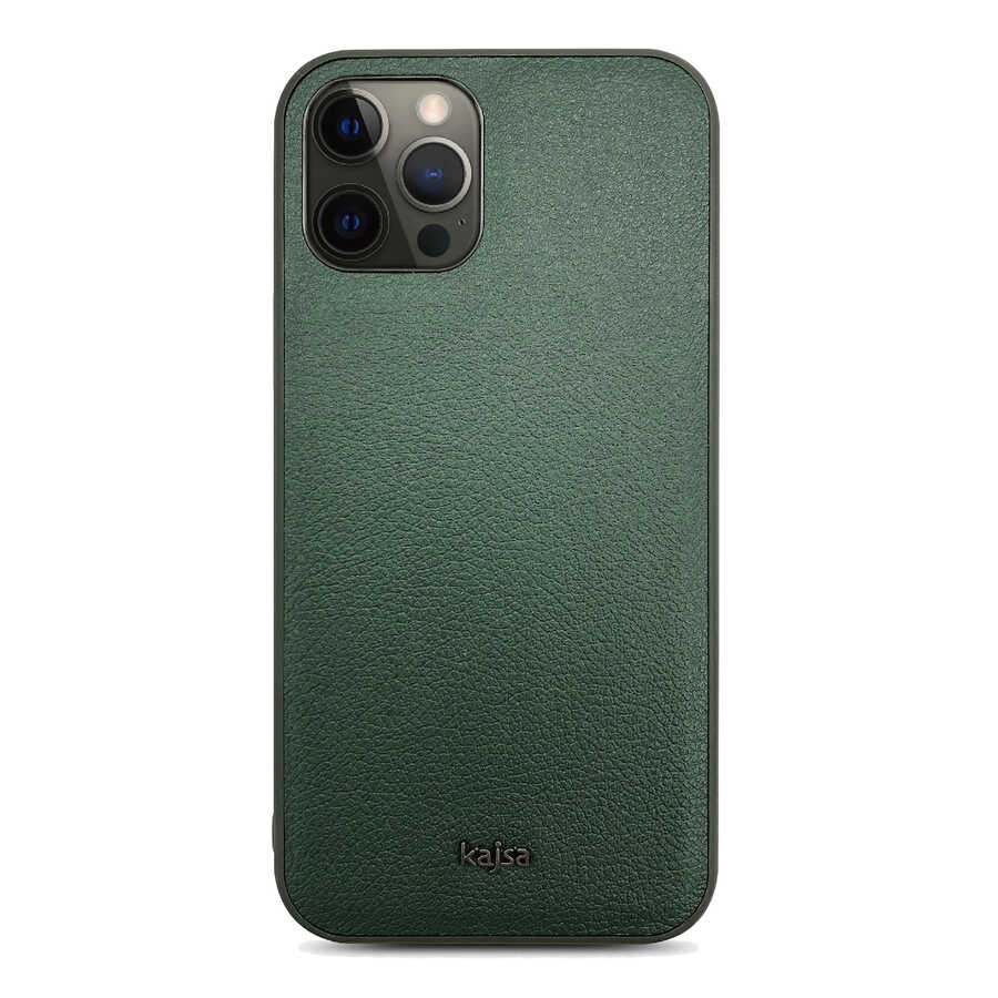 iPhone 12 Pro Kılıf Kajsa Luxe Collection Hakiki Deri Kılıf Yeşil