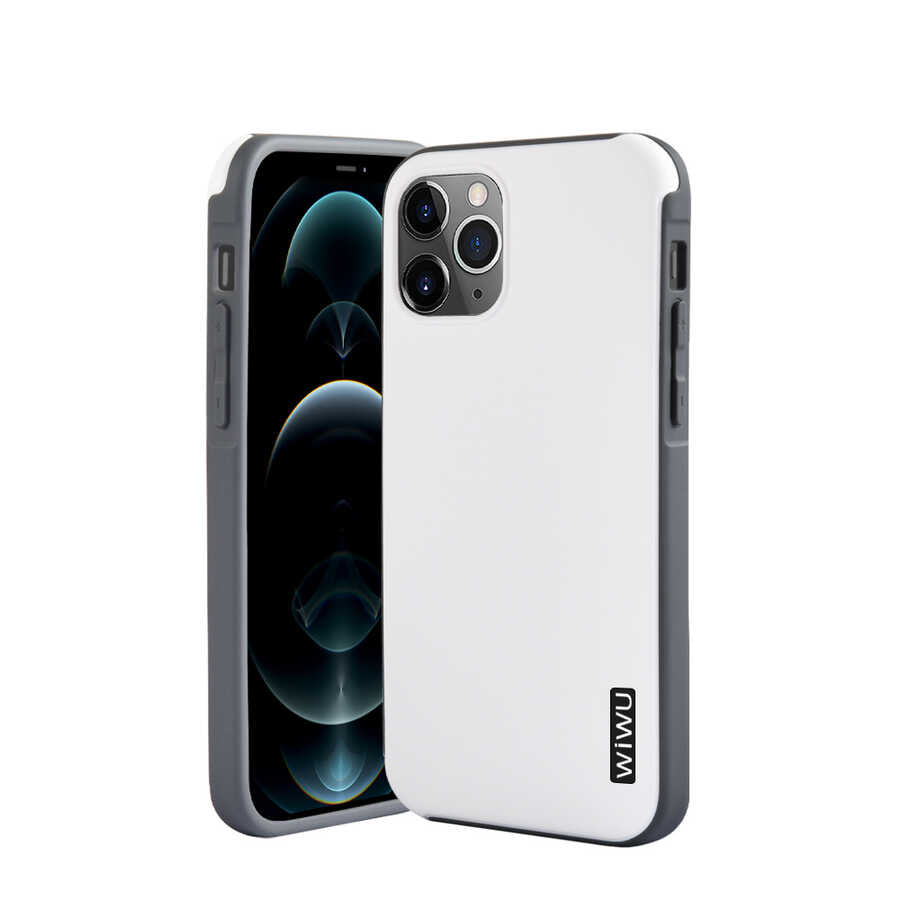 iPhone 12 Pro Kılıf Wiwu Sand Stone Kılıf Beyaz