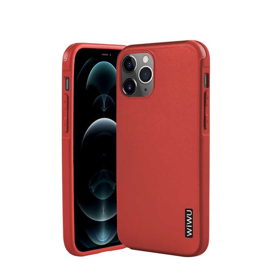 iPhone 12 Pro Kılıf Wiwu Sand Stone Kılıf Kırmızı
