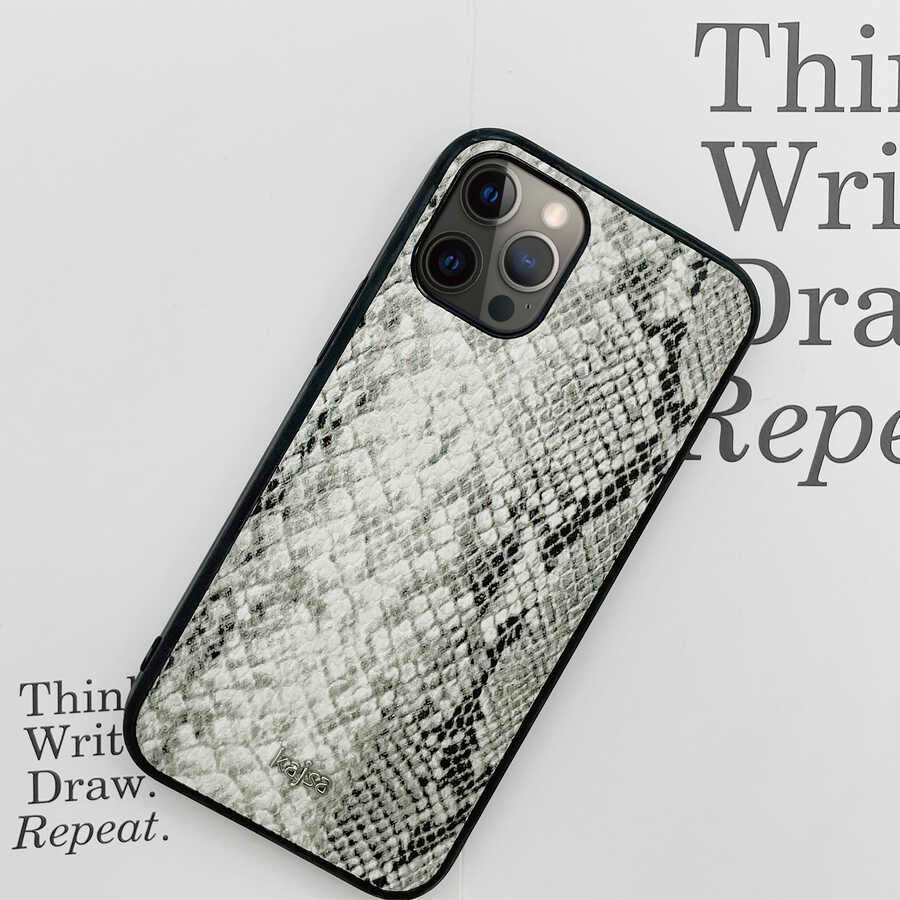 iPhone 12 Pro Max Kılıf Kajsa Glamorous Serisi Snake Pattern Kılıf Sarı