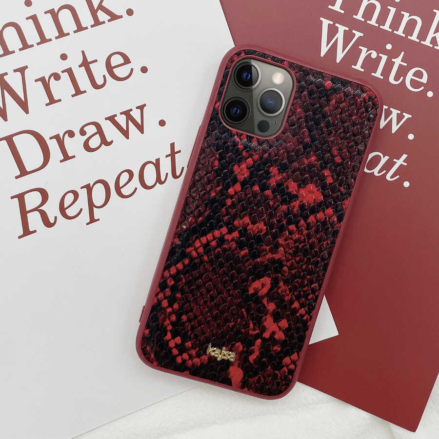 iPhone 12 Pro Max Kılıf Kajsa Glamorous Serisi Snake Pattern Kılıf Yeşil
