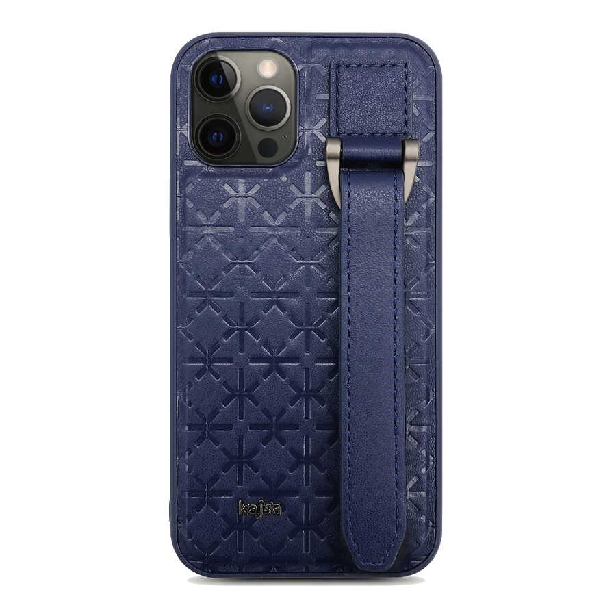 iPhone 12 Pro Max Kılıf Kajsa Neo Clasic Serisi Mono K Strap Kılıf Kırmızı