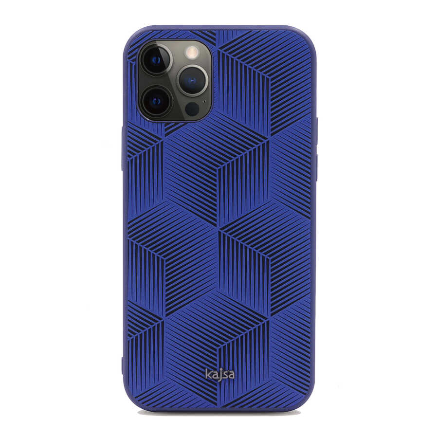 iPhone 12 Pro Max Kılıf Kajsa Splendid Serisi 3D Cube Kılıf Mor