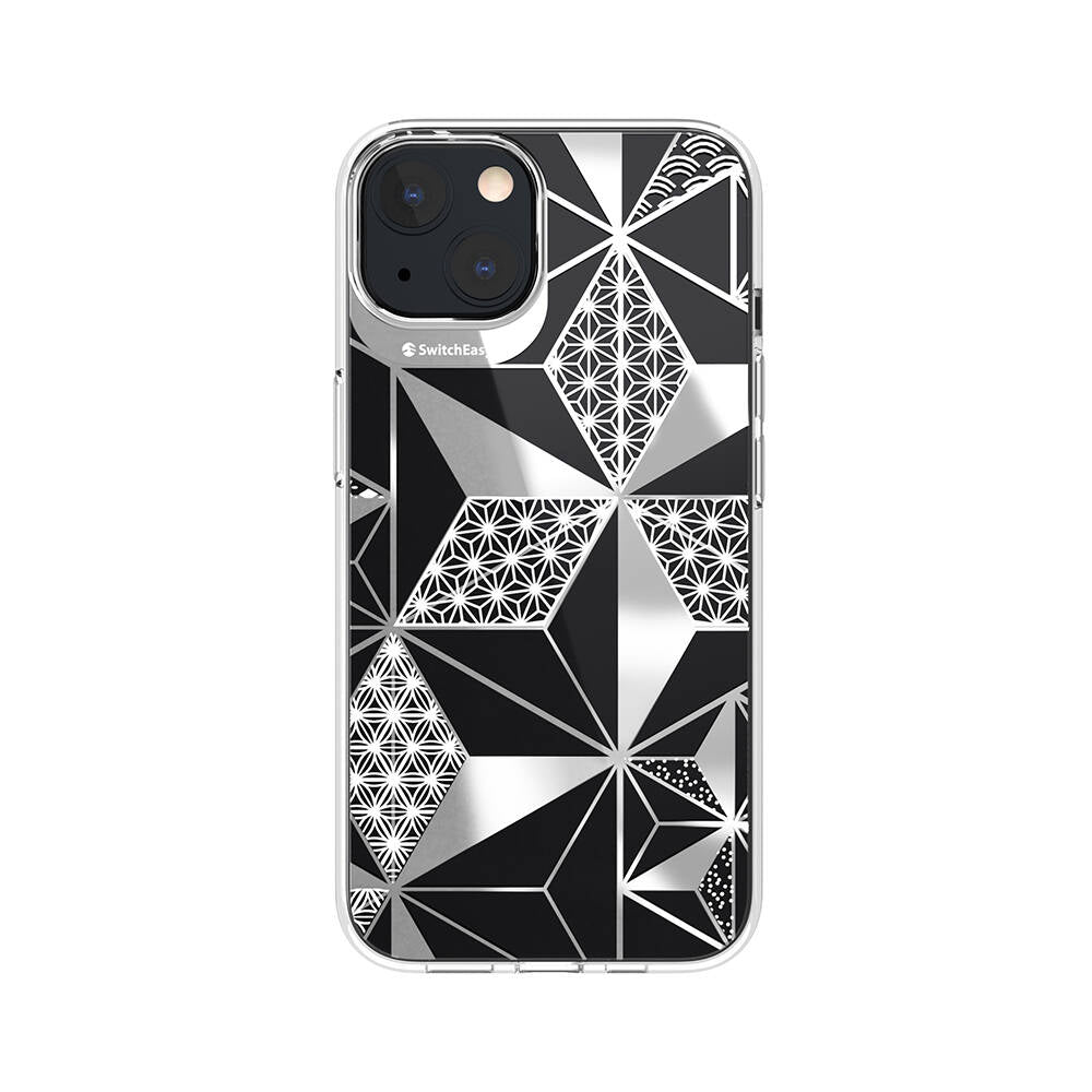 iPhone 13 Kılıf Çift IMD Baskılı Lisanslı Switcheasy Artist Asanoha Kılıf Renksiz