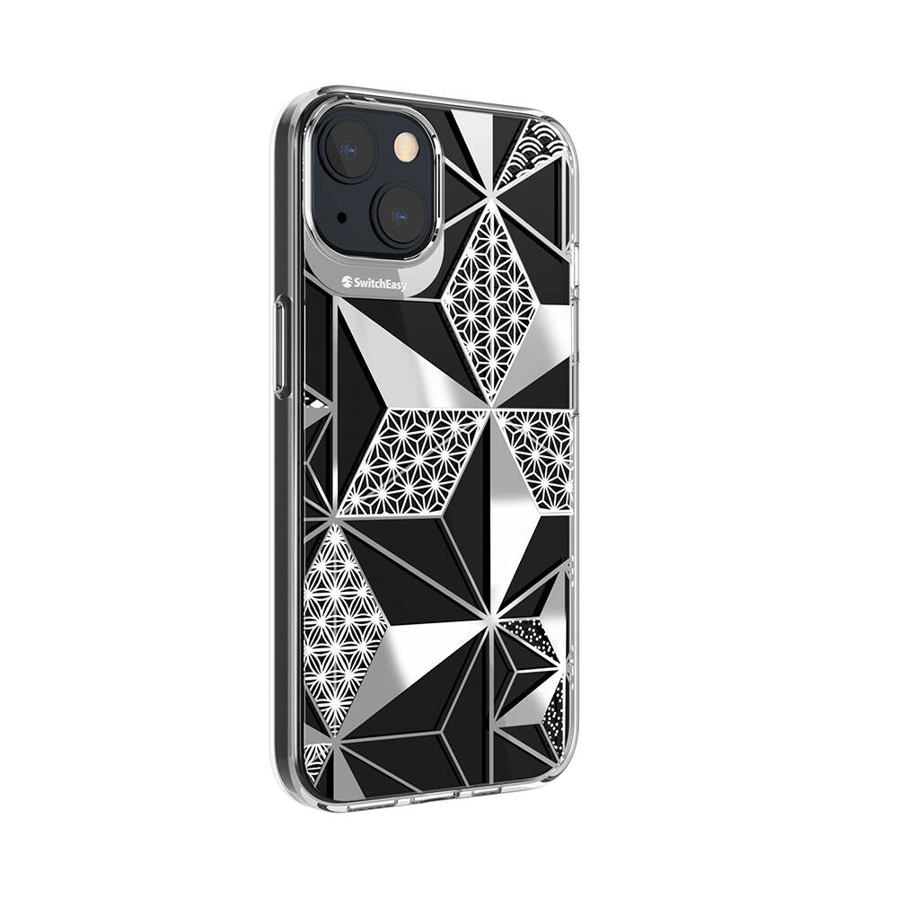 iPhone 13 Kılıf Çift IMD Baskılı Lisanslı Switcheasy Artist Asanoha Kılıf Renksiz