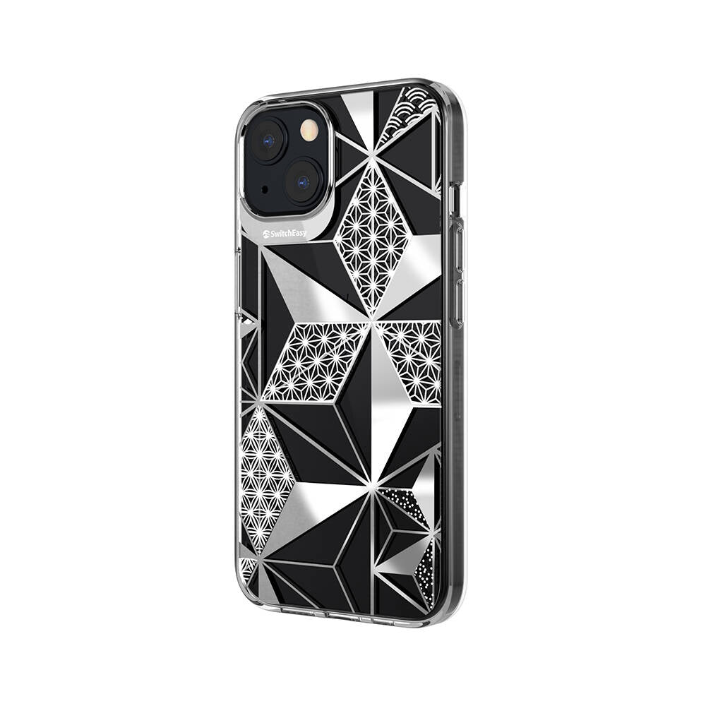 iPhone 13 Kılıf Çift IMD Baskılı Lisanslı Switcheasy Artist Asanoha Kılıf Renksiz
