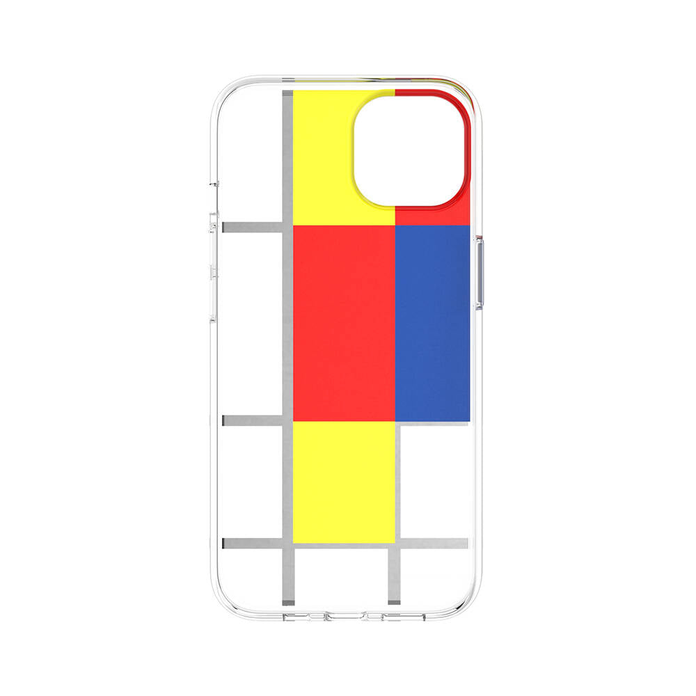 iPhone 13 Kılıf Çift IMD Baskılı Lisanslı Switcheasy Artist Mondrian Kılıf Sarı