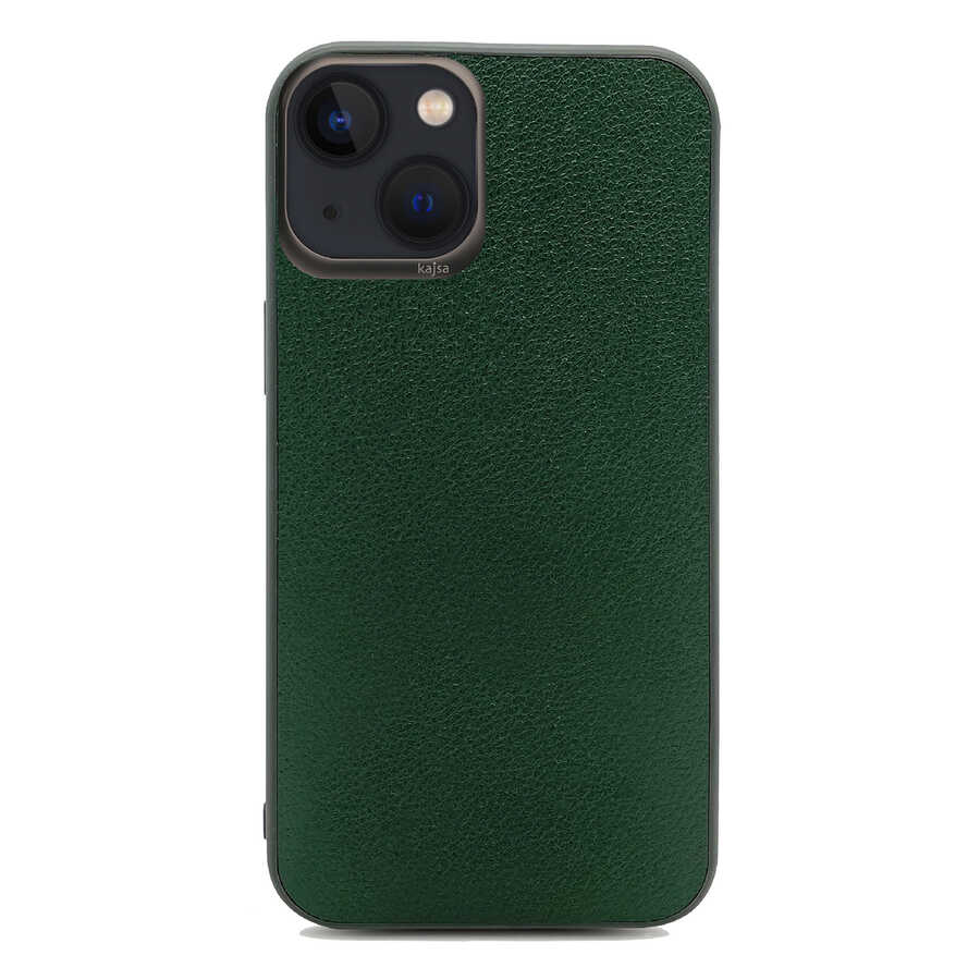 iPhone 13 Kılıf Kajsa Luxe Collection Hakiki Deri Kılıf Yeşil