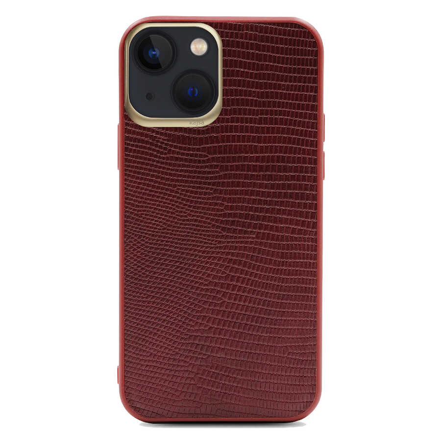 iPhone 13 Kılıf Kajsa Preppie Collection Pu Deri Kılıf Kırmızı