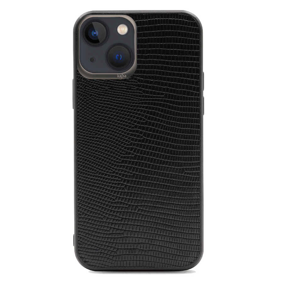 iPhone 13 Kılıf Kajsa Preppie Collection Pu Deri Kılıf Siyah