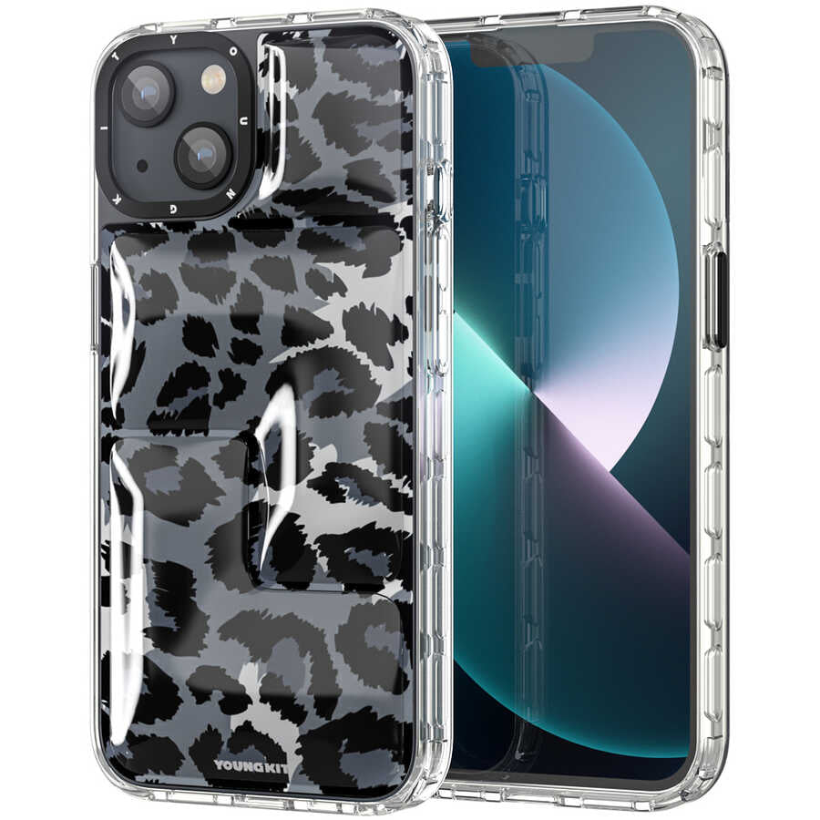 iPhone 13 Kılıf YoungKit Leopard Article Serisi Kılıf Siyah