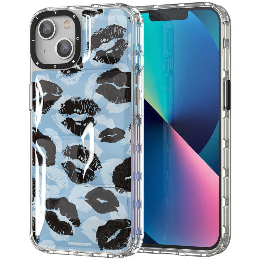 iPhone 13 Kılıf YoungKit Leopard Article Serisi Kılıf Mavi