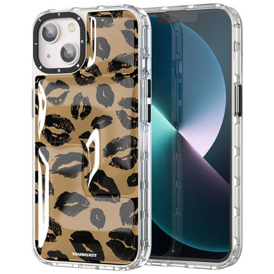 iPhone 13 Kılıf YoungKit Leopard Article Serisi Kılıf Kahverengi