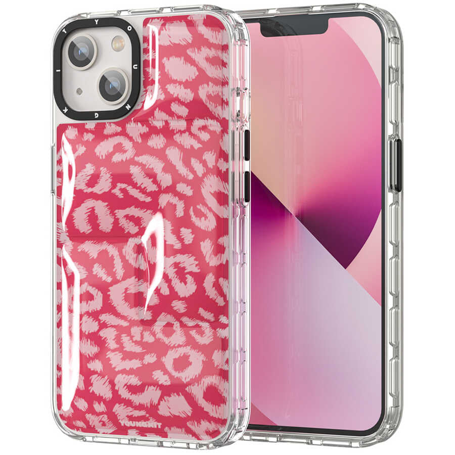 iPhone 13 Kılıf YoungKit Leopard Article Serisi Kılıf Pembe