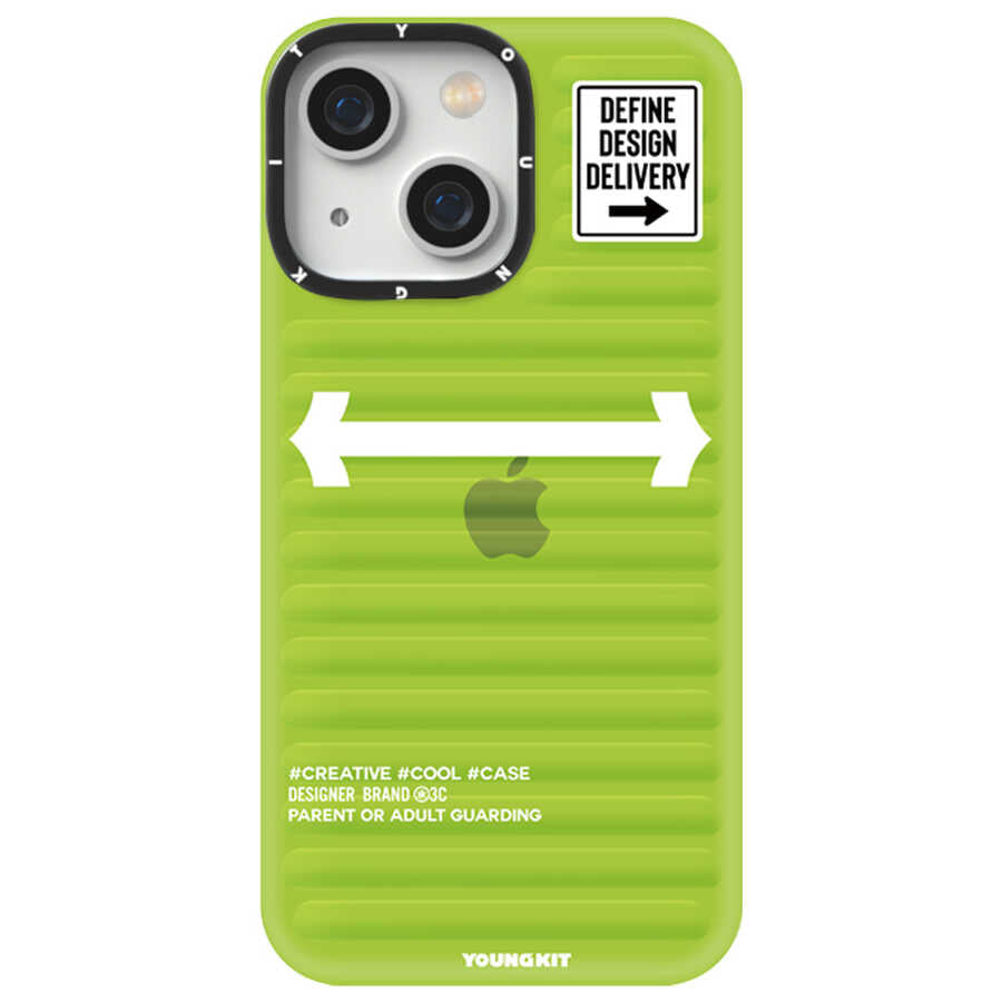 iPhone 13 Kılıf YoungKit Luggage FireFly Serisi Kılıf Yeşil