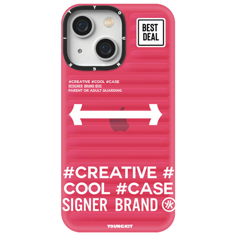 iPhone 13 Kılıf YoungKit Luggage FireFly Serisi Kılıf Pembe