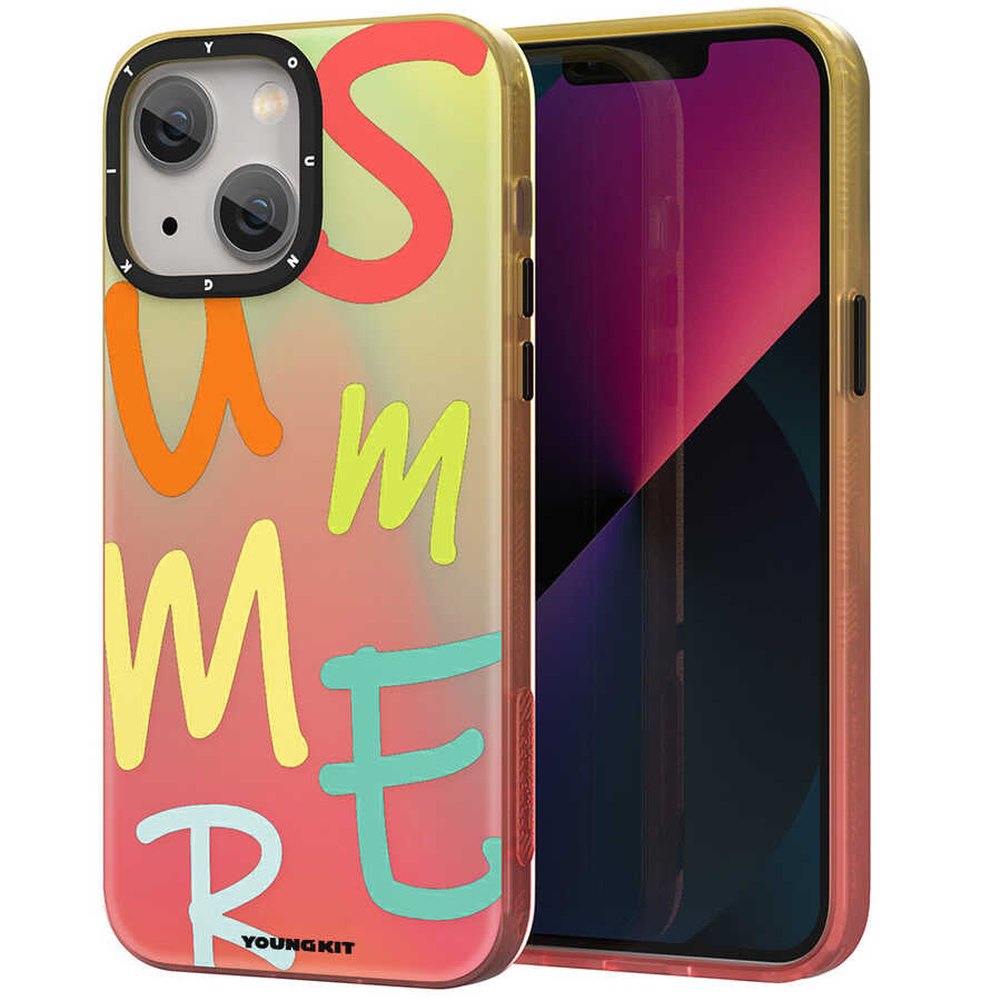 iPhone 13 Kılıf YoungKit Summer Serisi Kılıf Yeşil
