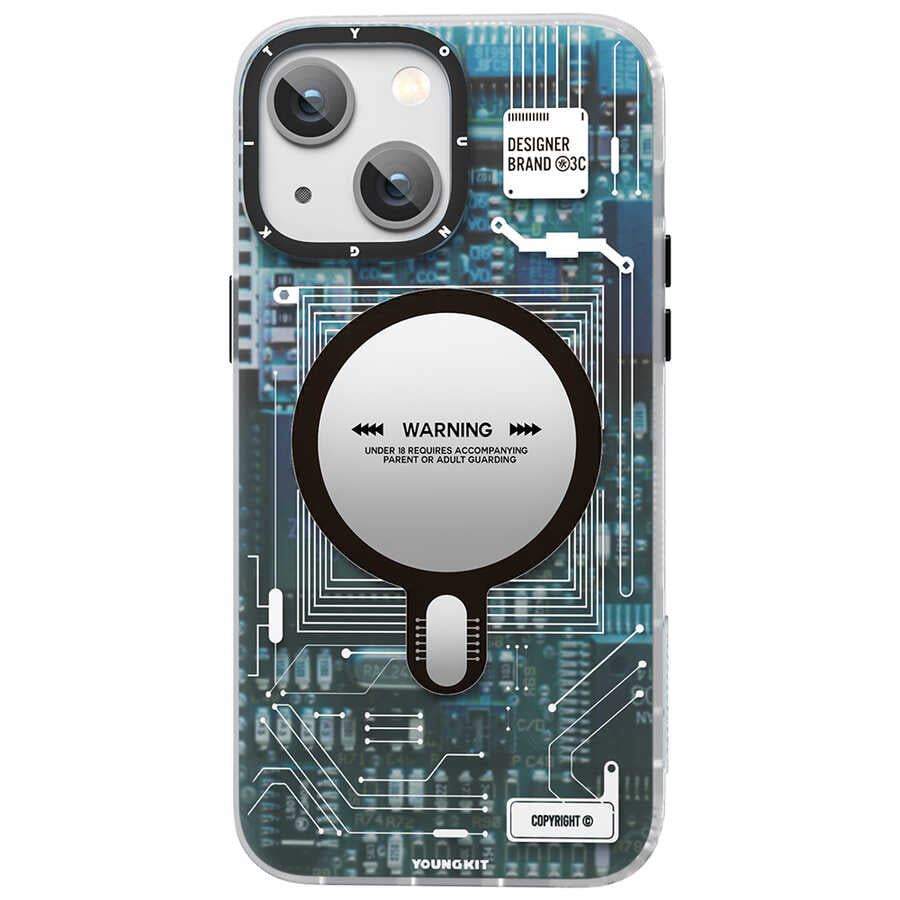 iPhone 13 Kılıf YoungKit Technology Serisi Kılıf Mavi
