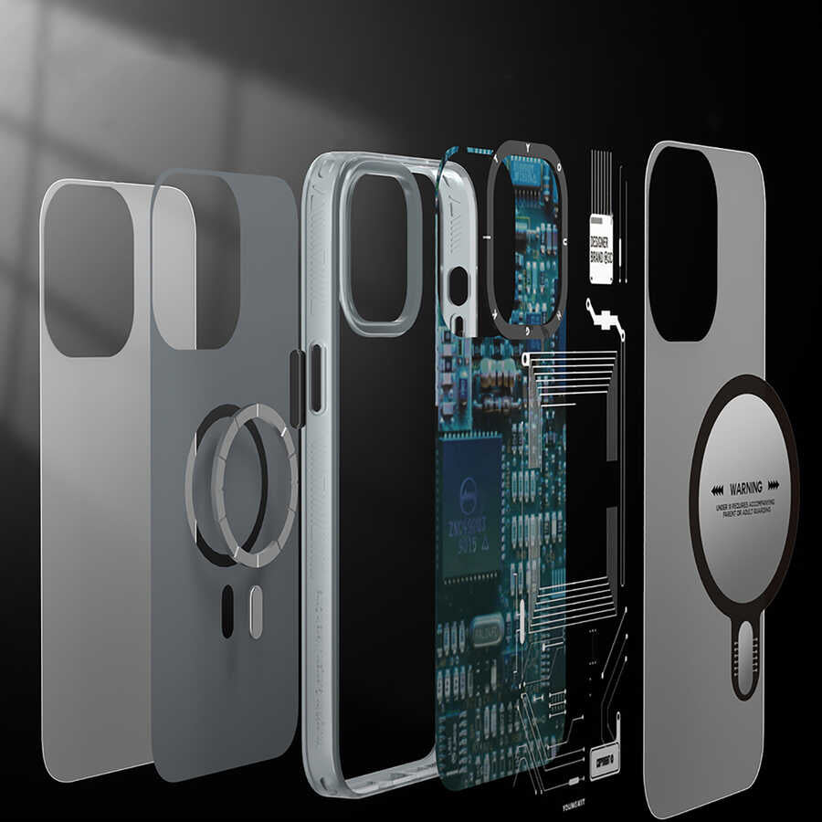iPhone 13 Kılıf YoungKit Technology Serisi Kılıf Beyaz
