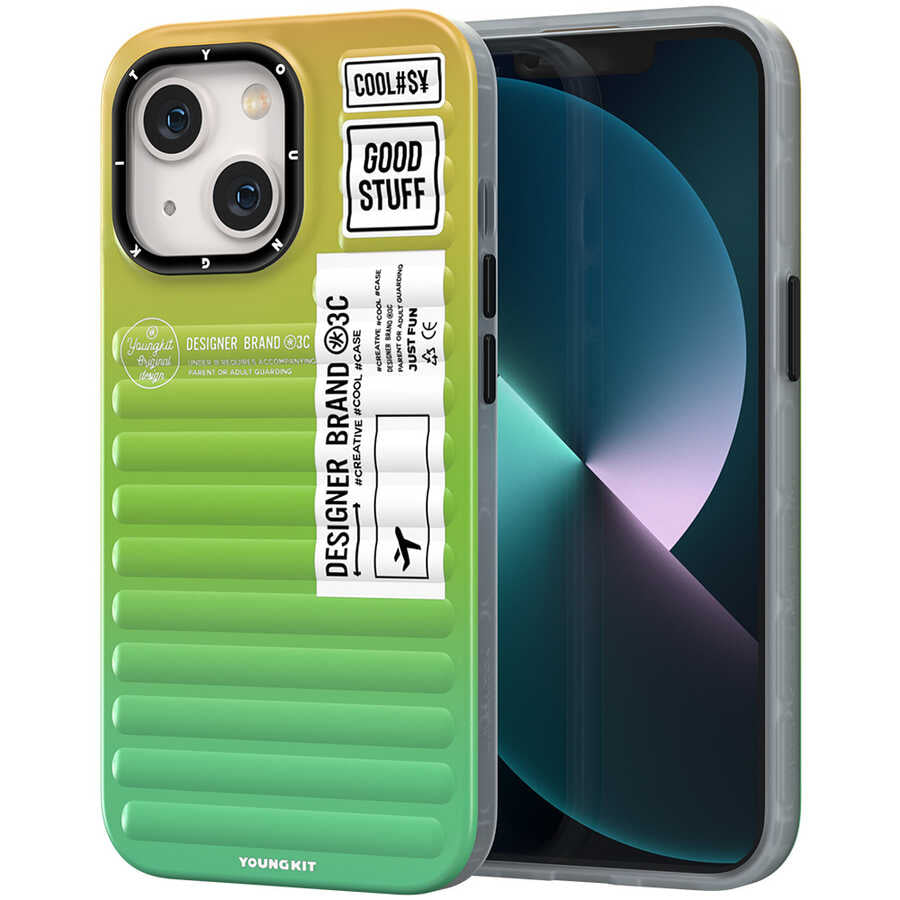 iPhone 13 Kılıf YoungKit The Secret Color Serisi Kılıf Yeşil