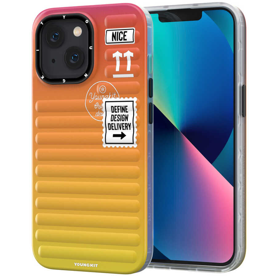 iPhone 13 Kılıf YoungKit The Secret Color Serisi Kılıf Turuncu