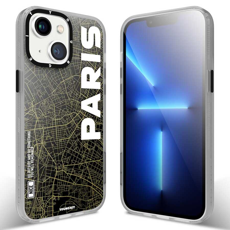 iPhone 13 Kılıf YoungKit World Trip Serisi Kılıf Paris