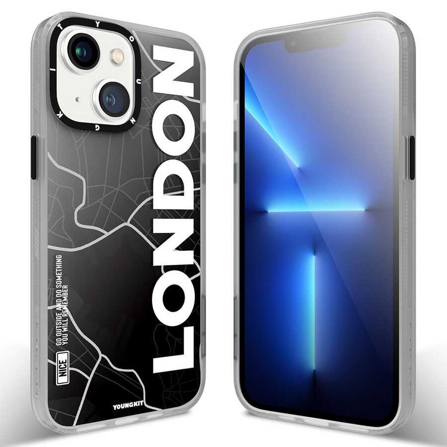iPhone 13 Kılıf YoungKit World Trip Serisi Kılıf London