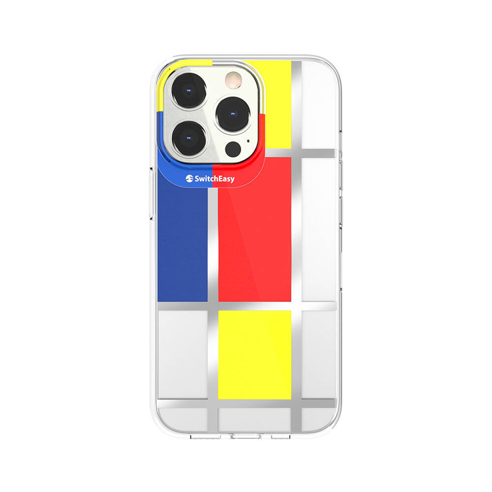 iPhone 13 Pro Kılıf Çift IMD Baskılı Lisanslı Switcheasy Artist Mondrian Kılıf Sarı