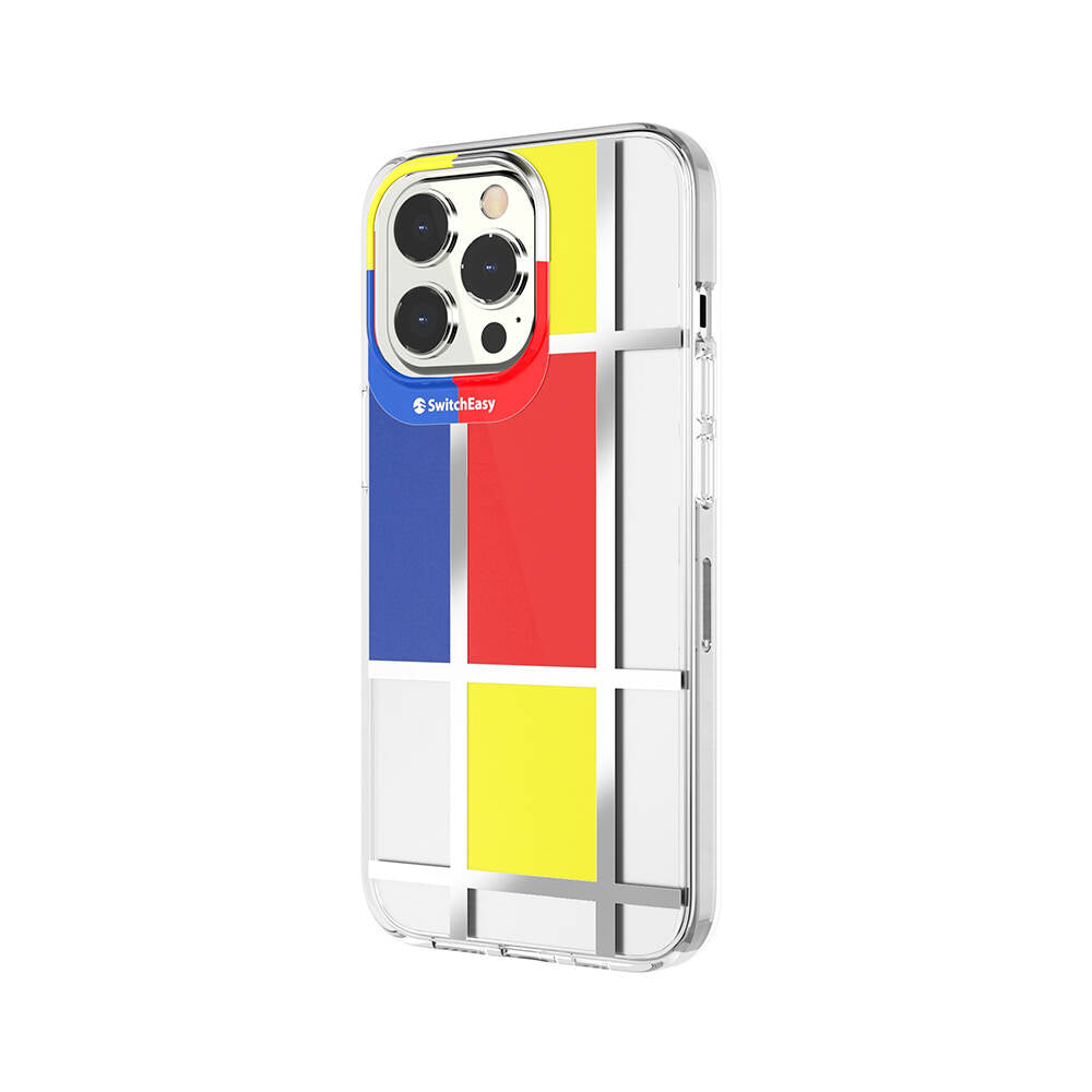 iPhone 13 Pro Kılıf Çift IMD Baskılı Lisanslı Switcheasy Artist Mondrian Kılıf Sarı