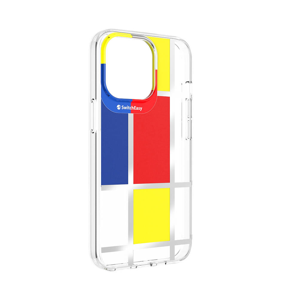 iPhone 13 Pro Kılıf Çift IMD Baskılı Lisanslı Switcheasy Artist Mondrian Kılıf Sarı