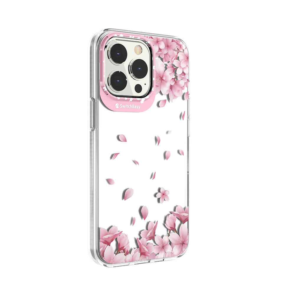 iPhone 13 Pro Kılıf Çift IMD Baskılı Lisanslı Switcheasy Artist Sakura Kılıf Pembe