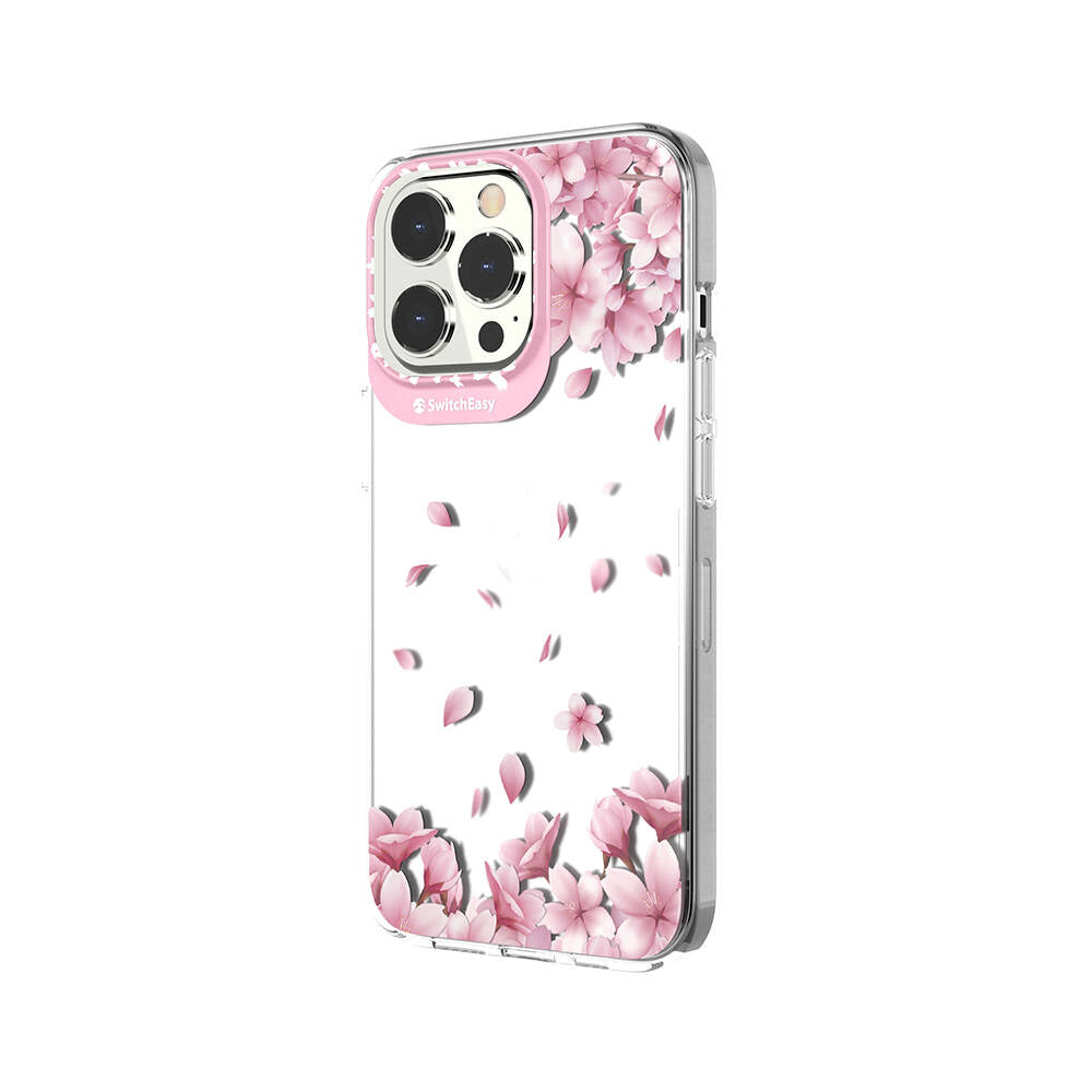 iPhone 13 Pro Kılıf Çift IMD Baskılı Lisanslı Switcheasy Artist Sakura Kılıf Pembe